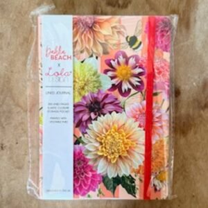 Dahlia Lined Journal 200 Lined Pages Journal elastic closure, Beautifully designed in the UK11.99