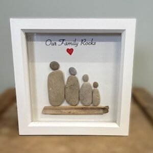 Pebble Art in Frame Hand Crafted pebble art in a glass frame 20.00