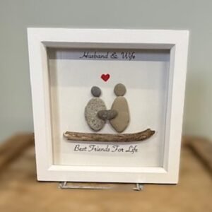 Pebble Art in FrameHand Crafted pebble art in a glass frame 20.00
