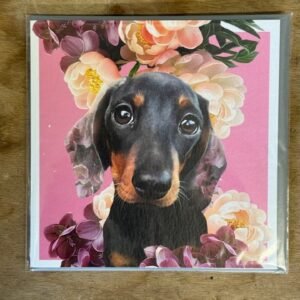 Flower Dachshund Greeting Card