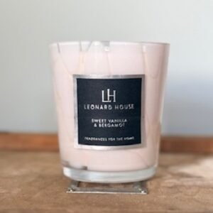 Small Tapered candle in Pearl WhiteFragrance- Sweet Vanilla & Bergamot27.99