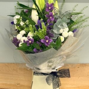 Brilliant White and Blue Bouquet