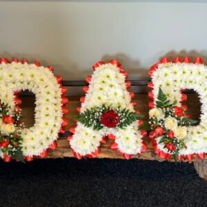 Red and White DAD Letter Tribute